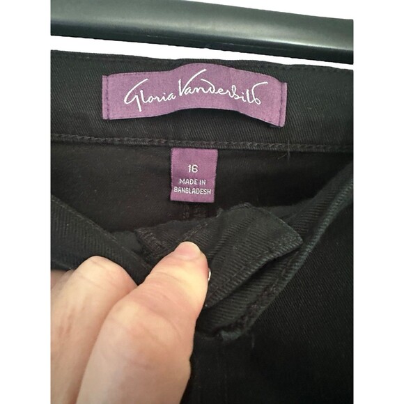 Gloria Vanderbilt Amanda Jeans Womens 16 Black Slimming Tummy Control Classic - Picture 8 of 12